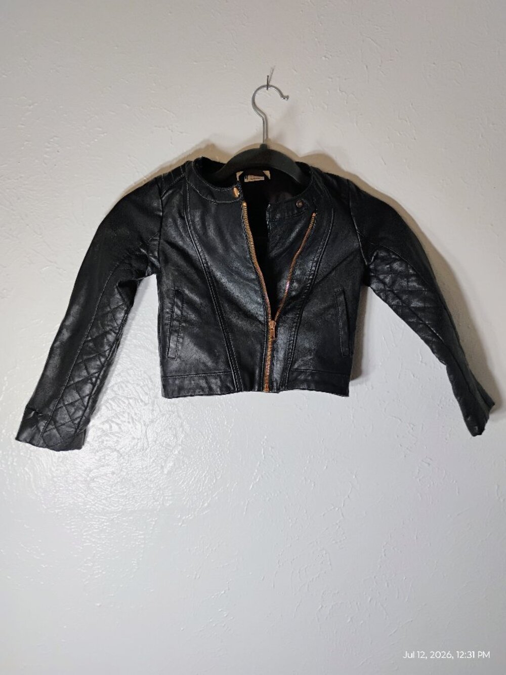 H&M Kids Black Faux Leather Jacket – Size 6